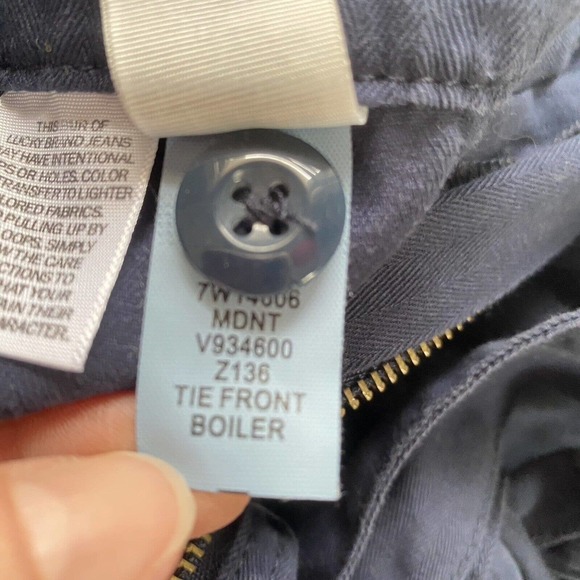 Lucky Brand Coverallls Womens Small Tie Front Boiler Suit Jumpsuit Navy Blue NEW - Picture 15 of 16